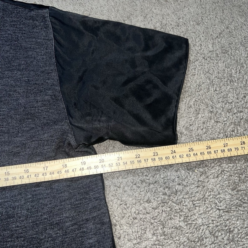 MM6 Maison Margiela Silk‎ Blend Short Sleeve Grey Black Contrast Archive S - Picture 5 of 6